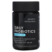 Sports Research, Daily Probiotic, Delayed Release, 60 Billion CFU, 30 Veggie Capsules