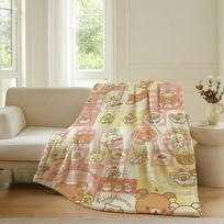 Animacinis mielas R RilakkumaS pledas sofai, biurui, lovai, lėktuvui, kelionei, miegui, skaitymui, poilsiui, stovyklavimui, minkštas ir šiltas 75x90cm beige