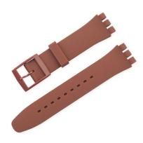 Silikoninė apyrankė skirta Swatch laikrodžio apyrankei 12mm 16mm 17mm 19mm 20mm vandeniui atspari guminė riešo apyrankės priedai su įrankiais 19mm ruda
