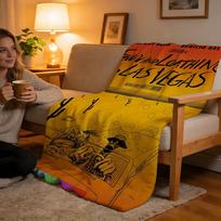 Throw High-Density Short Plush Blanket For Sofa Nap Air-Conditioned Room Soft Skin-Friendly Fear Loathing Las Vegas 75x90cm orange