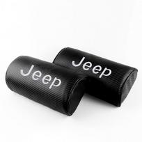 Car Seat Neck Pillow Leather Headrest Support For Jeep Grand Cherokee Wrangler JK Gladiator Compass Renegade Interior Accessorie black