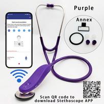 Nauja programėlė Medicininis Bluetooth skaitmeninis stetoskopas Belaidis išmanusis stetoskopas Estetoscopio violetinė
