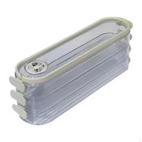 Food Container Dumpling Box with Handle and Lid Preservation 3 Layer for Steamed Buns Pasta gray
