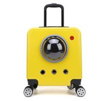 2026 New Pet Outdoor Portable Suitcase Cat Dog Bag, Luggage Compartment, Large Capacity Portable Aviation Suitcase Cat Bag geltona