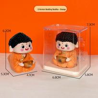 Net Red Solar-Powered Maitreya Buddha Car Ornament with Light-Sensing Shaking Fan