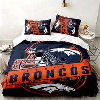 Denver Broncos 3pc set Perfect for bedroom use Comfortable bedding set includes a duvet cover and two pillowcases Ideal birthday or Christmas gift 140cmx210cm black