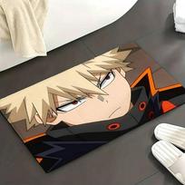 Katsuki Bakugo Japanese Anime Bedroom Decor Carpet for Living Room Thick Plush Study Floor Mat Home Fluffy Soft Rug 40cm x 60cm black
