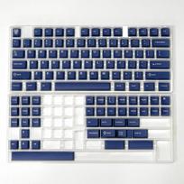 114 Keys Dark Blue Double Shot PBT Keycaps Custom Keyboard Keycaps Cherry Profile for Cherry MX Switches Mechanical Keyboard gray