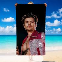Harry Styles Beach Towel, Soft Large Absorbent Towel For Beach Swimming Pool Travel Vacation 80cmx160cm(31x63inch) blue