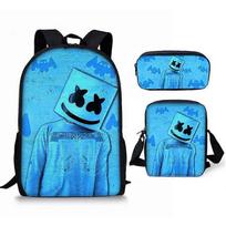 Cartoon Marshmallow Children'S Large Capacity Printed Backpack Primary School Student School Bag Shoulder Bag Three-Piece Set 11 -HGDMV