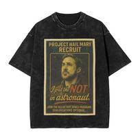 Project Hail Mary Ryan Gosling As Ryland Grace T Shirt Beach Retro Tshirts Cotton Novelty Tee Shirt For Men Pattern Top Tees 2XL black