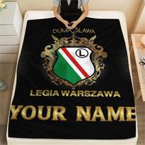 1PC Custom Name Legia Warszawa Patterned Flannel Blanket Suitable For All Seasons for Home Decor Warmth and Comfort Gifts Holiday Present 80cmx120cm brown