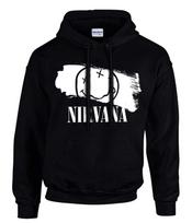 hoodie-Casual Pullover Sweatshirt NIRVANA Rock Band Rock Music hoodie-Casual Pullover Sweatshirt Hooded Sweatshirt Black - 3913 - SW S black
