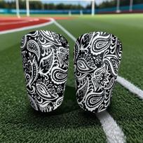 2025 Men's & Boys' Football Shin Guards with Water Transfer Print, Protective Anti-Collision Sleeves for Kids and Adults