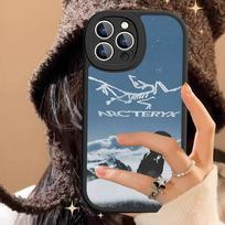 Classic Outdoor Brand A-Arc T-Teryx Phone Case For IPhone 16 15 14 13 Pro Max 11 12 Plus Leather Silicone Cover iPhone 14pro max gray