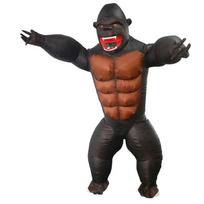 Pripučiamas King Kong Gorilos Kostiumas Helovino Šventei ir Vaidmenų Žaidimams One Size black