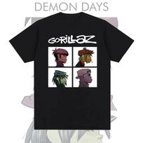 Gorillaz Graphic Unisex High Quality Loose Streetwear Vintage Crew Neck Summer Casual Short Sleeve Women and Men T-Shirt M gray