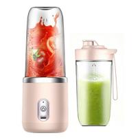 Xiaomi Portable USB Rechargeable Blender,400ml Mini Juicer Cup with 6 Blades & Cup,Handheld Smoothie Maker for Gym Kitchen Travel rožinė