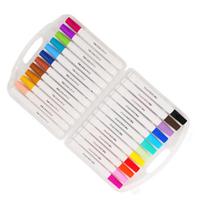 Acrylic Markers 24 Colors Rounded Triangular Penholder Paint Marker Pen for Wood Canvas Stone Glass Ceramic white