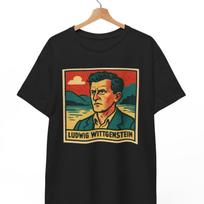 Ludwig Wittgenstein T-Shirt: Retro Comic Philosopher Graphic Tee 100 beige