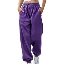 Women's Pants Home Casual Sports Loose Leg Pants 4XL violetinė