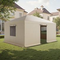VEVOR Winter Gazebo Cover Fits 3.68 x 4.9 m Hardtop Gazebos, All-Weather Gazebo Cover with Sidewalls & Windows, High-Density PE Material