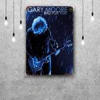 Gary Moore Retro Vintage Skardinis Ženklas Plakatas Dekoratyvinė Plokštelė Metalo Plokštelė Sienų Dekoras 30x40cm(11.8x15.7inch)