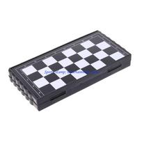 G7Nf Foldable Chess Board Mini Size Chess Set Travel Portable Pocket Chess CHINA gray