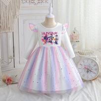 Mergaitei K-Pop Raganos Medžioklės Suknelė Pavasaris/Ruduo Vaikams Vaivorykštės Princesės Suknelė 140 gray