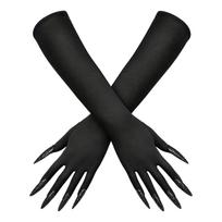 Halloween Long Nail Gloves for Women Witch Costume Party Accessories One Size black