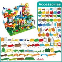 Big Dimension Marble Race Run Construction Bricks Funnel Slide Bricks Constructions Figures Blocks Learning Playthings Ideal For Kids Gifts yellow