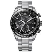 CITIZEN ATTESA AT8295-56E, Lightweight Titanium, Sapphire Crystal, Business Analog Chronograph, Silver/Black, Radio Solar