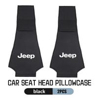 For Jeep Car Seat Headrest Cover Anti-Fouling Neck Pillow Protector Accessories Grand Cherokee Wrangler JK Renegade Gladiator black