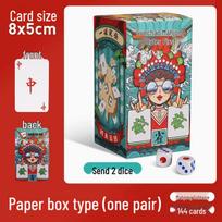 Waterproof Mini Mahjong Playing Cards: 144-Piece Set, Wear & Fold-Resistant, Unbreakable, Portable Paper Cards. gray
