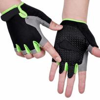 Fingerless Half Finger Gloves Breathable Anti-slip Gym Training Gloves Elastic Shock Unisex Women Men Cycling Gloves L žalia