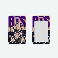 BTS nario spalvingas nuotraukų kortelių laikiklis, Bangtan Boys ID kortelės ir Lomo kortelių dėklas su vardu, Kpop ARMY gerbėjų kolekcionuojamas kortelių dėklas BTS purple