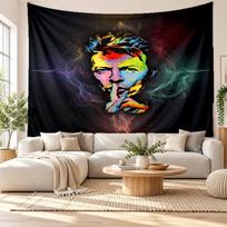 David Bowie Wall Tapestry, Soft Fabric Wall Hanging, Decorative Backdrop For Bedroom Home Wall Art 100cmx150cm gray