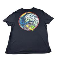 Allsaints Black Skeleton Shark Surfing Graphic Cotton T Shirt Size L Unisex T-Shirt XXXL black