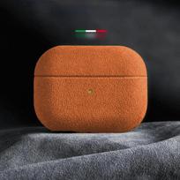 Itališkas zomšos odos dėklas Airpods Pro 2, Airpods Pro 3, Airpods 4 3, prabangus dirbtinės odos visapusiškas dėklas For AirPods Pro 2