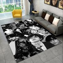 Kpop B-BTS Kim Tae Hyung V Carpet Rug for Playroom Bedroom Living Room Sofa Home Decor,kids Area Rug Non-slip Floor Mat Gift 40cm x 60cm gray