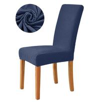 1Seat Jacquard Recliner Sofa Cover 4Pieces Elastic Reclining Stretch Armchair Corn Grid Sofa Covers Chair Cover For Home Decor 1 seater blue