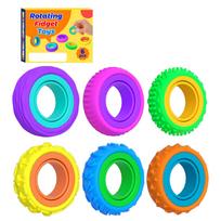 6/12Pack Sensory Fidget Rings – Finger Spinner For Anxiety Relief, Quiet Toys For Classroom, Party Favors & Pinata Stuffers purple