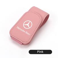 BENZ Car Sunglass Holder Magnetic Leather Glasses Eyeglass Holder For Mercedes Benz W202 W212 W126 W140 W168 W177 CLS GLE GLC GLS CLA DW1 gray