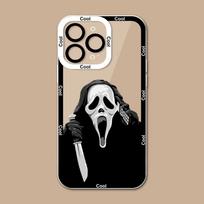 Ghostface Scream Phone Case For iPhone 16 15 14 13 12 11 Pro Max XS X XR 7 8 SE Funda iPhone 15 Pro white