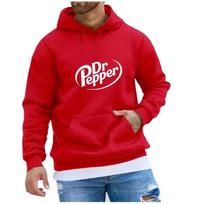 2026 Autumn Warm Dr Pepper Letter Printed Hoodies Street Men Fashion Fleece Sweatshirts Casual Unisex Pullover Tops Fashion Tre XXXL red