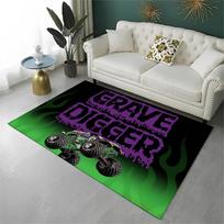 Cartoon Monster Truck Monster Jam Non-Slip Area Rug for Living Room,Bedroom,Playroom,Carpet Floor Mat Home Decor Rug Kids Room 43X120CM black