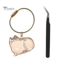Shed Hair Storage Bottle Cat for Collecting And Dog Pet Memorial Keychain Transparent Fur Keepsake with Tweezer Gift Memory F black