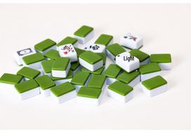 Mini Travel Mahjong Set: Portable Small Size, Hand-Rubbed Mahjong Tiles for Dormitory Use. Model A gray