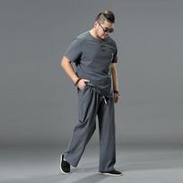 Men's Clothing Large Size Tracksuit Husband Summer Suit Linen T-shirt Fashion Male Set Chinese Style Plus Two Piece 9XL