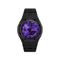 CASIO Unisex Skystųjų kristalų, Analoginis dvigubo ekrano serija 48,5 mm Violetinis laikrodis GA-2100-1A1(Watch8--) black